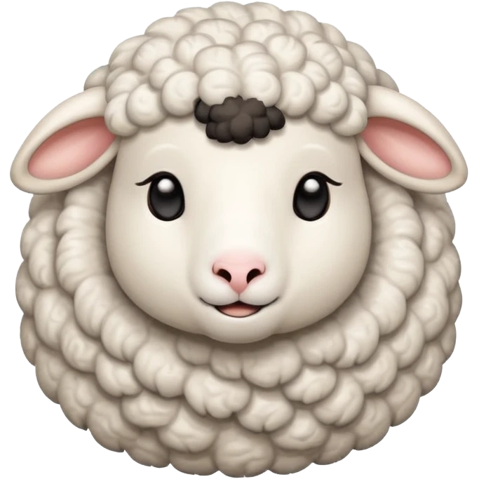 sheep, simple, not detailed, cute, 2d emoji