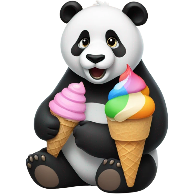 Panda eating ice cream emoji