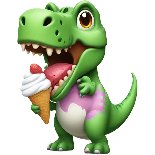 Dinosaur eating icecream  emoji