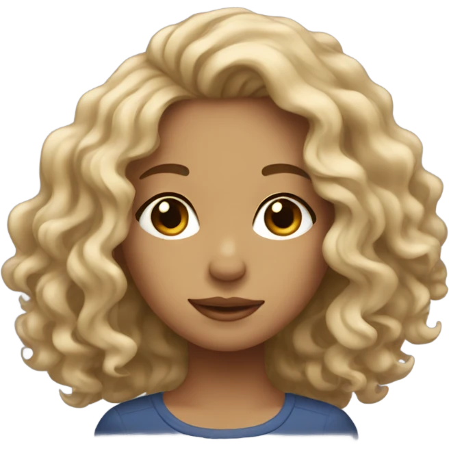 Light skinned Girl with wavy hair  emoji