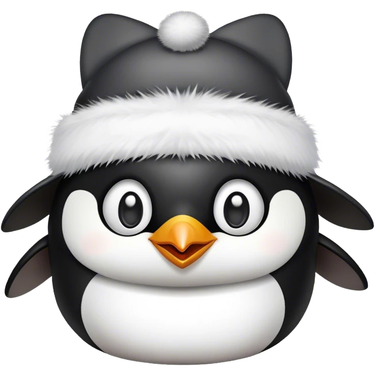 a penguin with a cat hat  emoji