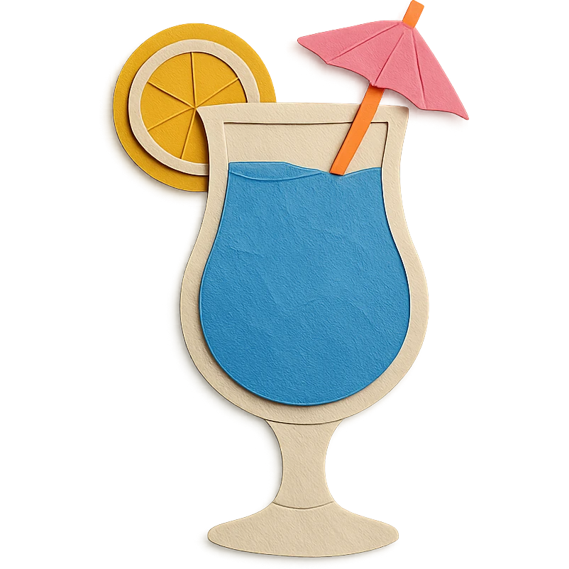 blue curaçao tropical cocktail in a hurricane glass emoji