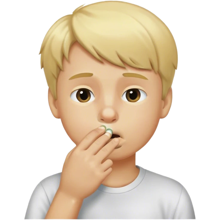 blond headed boy picking his nose emoji