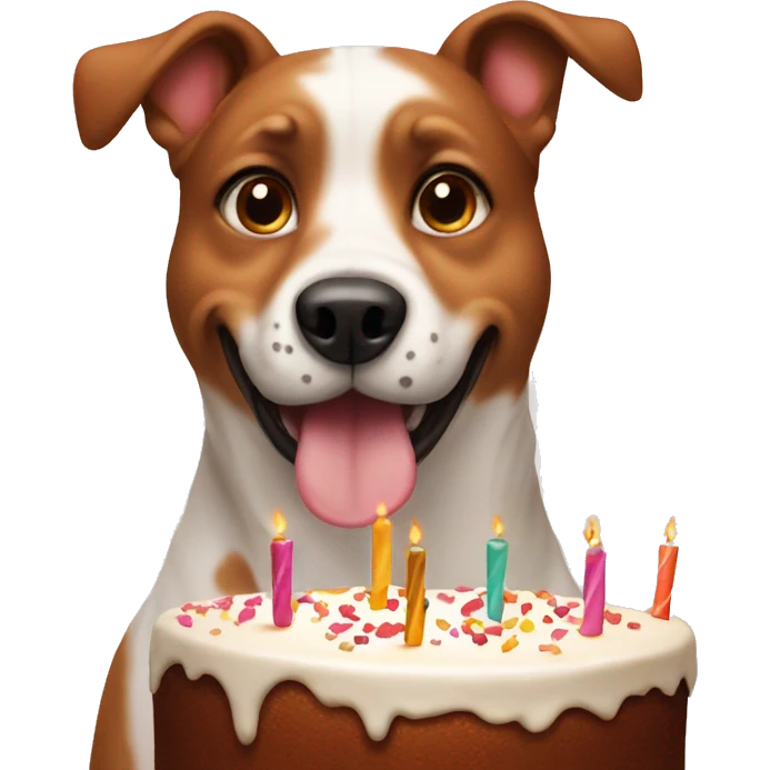 Dog with birthday cake  emoji