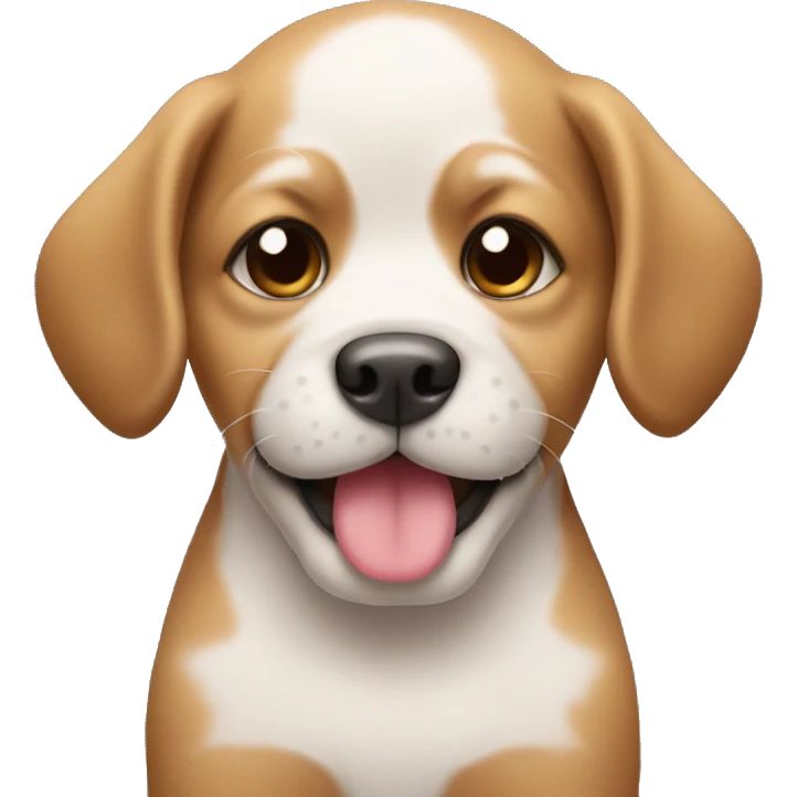 A puppy with a mustache emoji