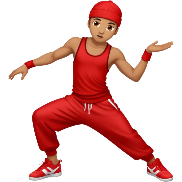 a man streetdancer with red outfit emoji
