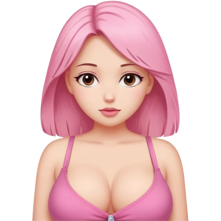 Girl doing this👉🏻👈🏻 while her really big boobs with pink nipples Exposed  emoji