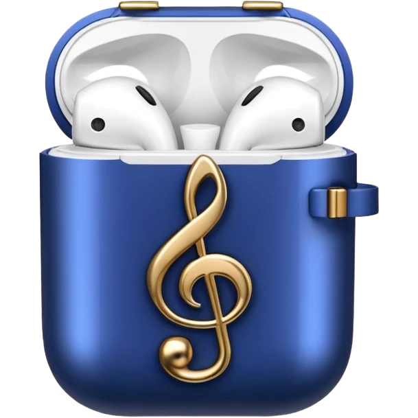 airpods in a treble clef themed case emoji