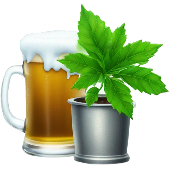 potted plant + beer emoji