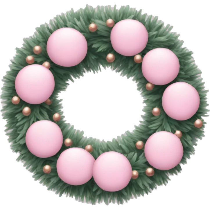 Pastel pink Christmas wreath emoji