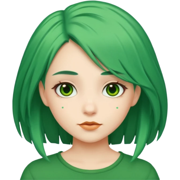 green haired girl emoji