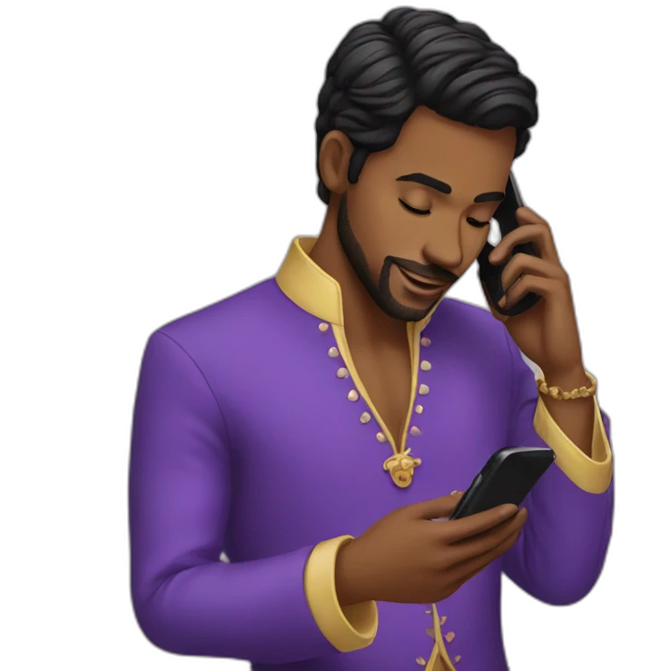 Prince using phone emoji