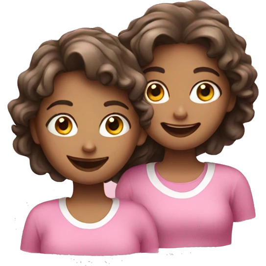 girls in pink smiling together emoji