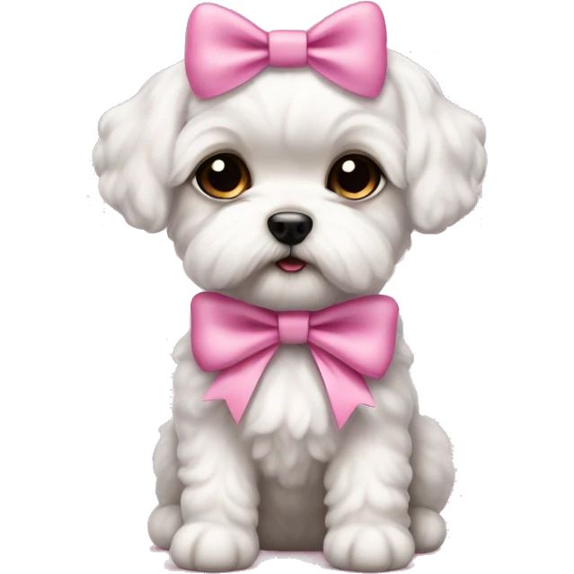 Schichon puppy pink bow emoji
