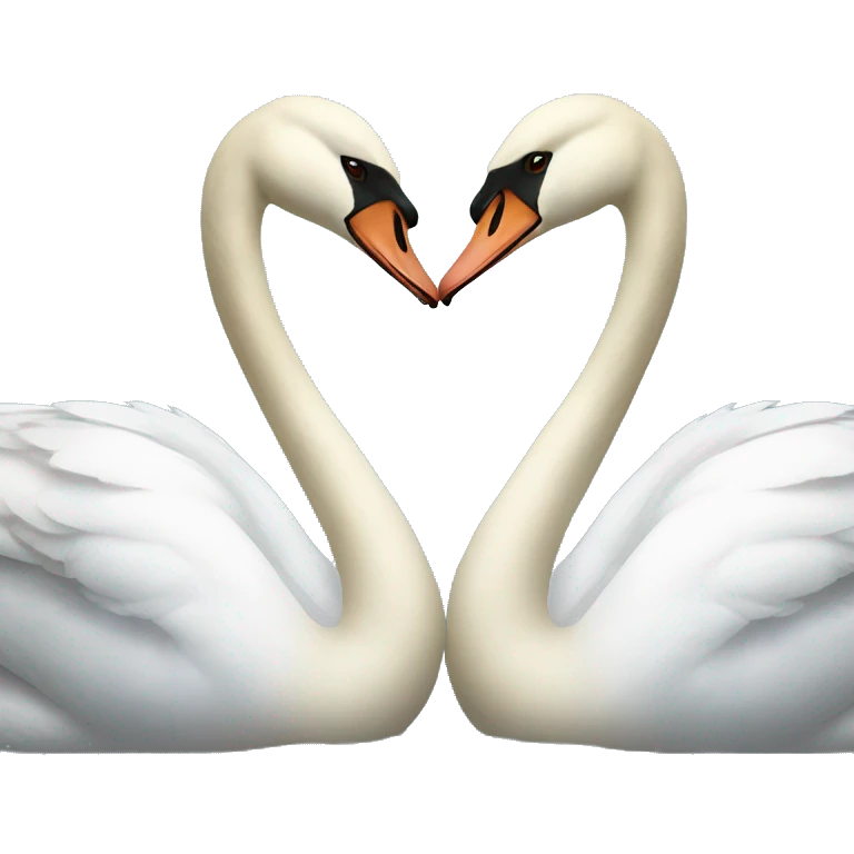Two swans making a heart emoji