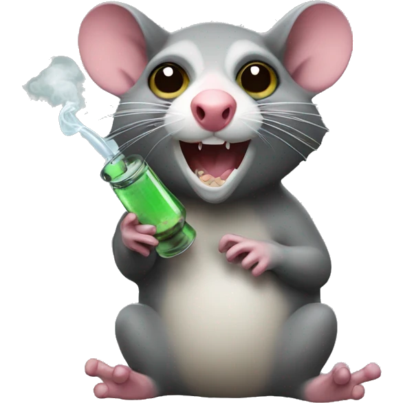 Possum with a bong emoji