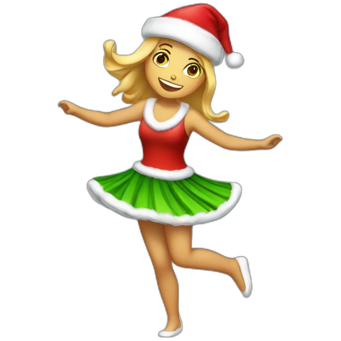 full body dancing christmas girl emoji