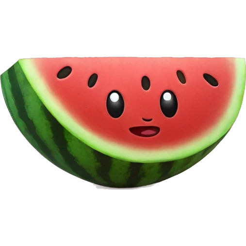 Watermelon with a face emoji