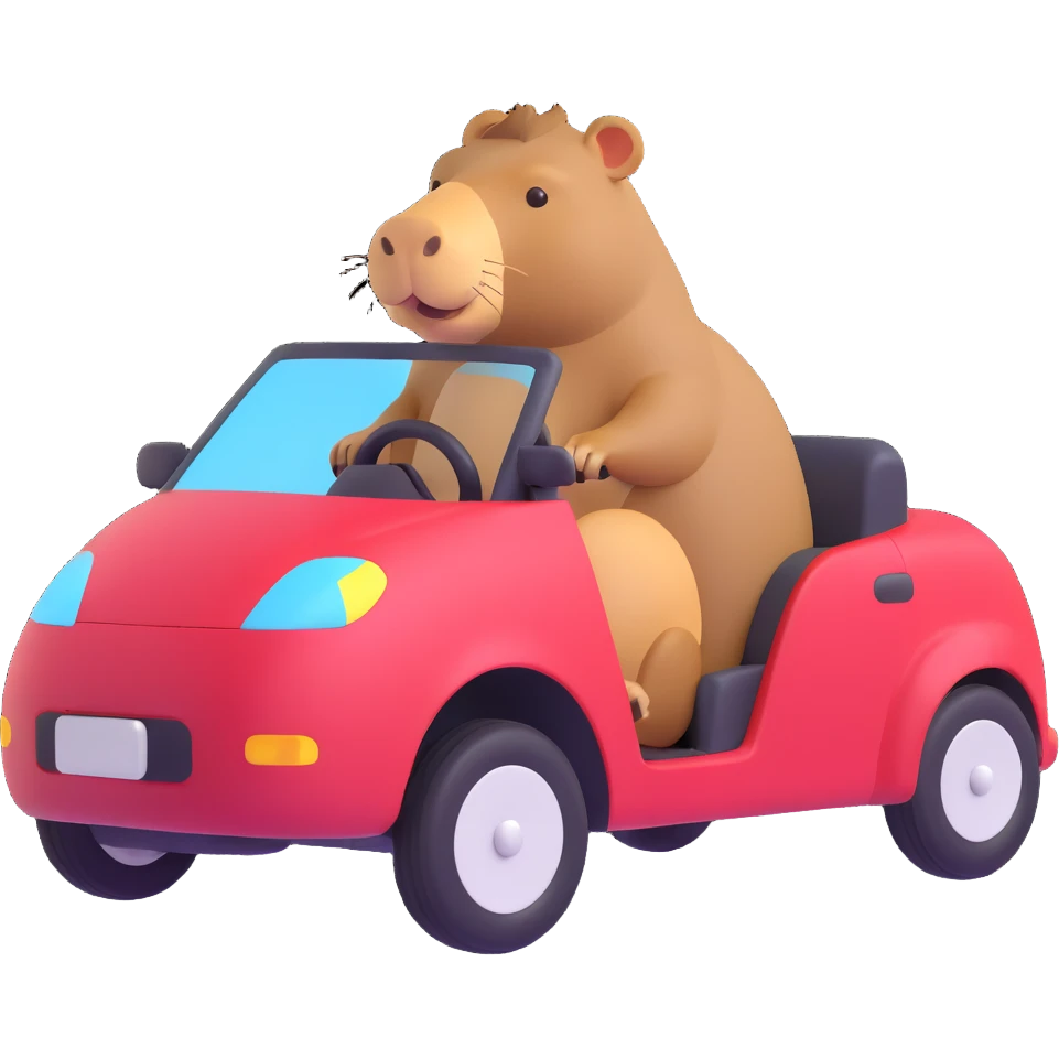 capybara driving a car emoji