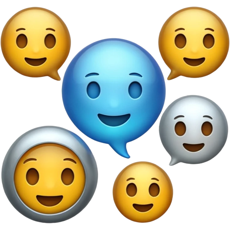emoji chat burbulas juodai baltas su mettalic efektu emoji