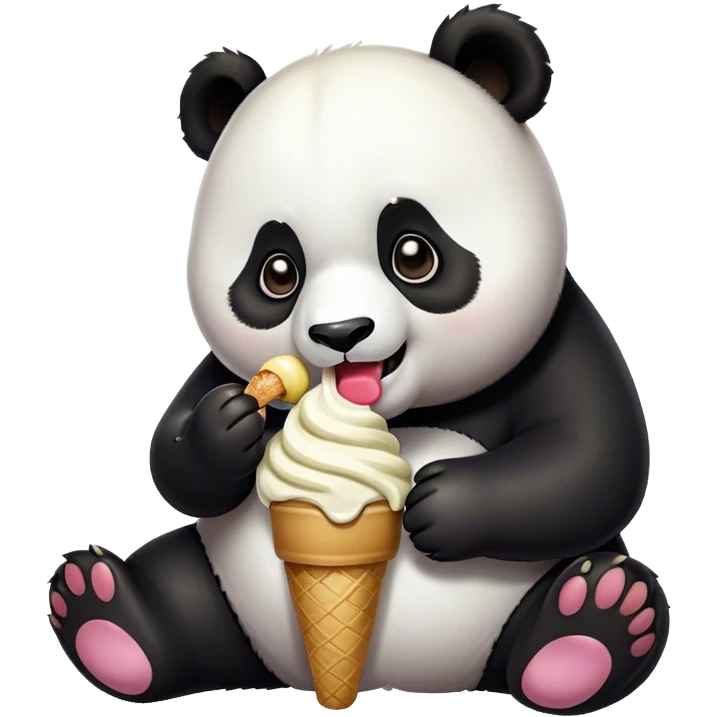 Panda eating ice cream emoji