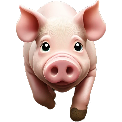 Pig swim in the dirt  emoji