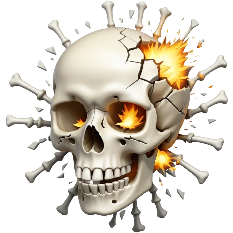 Skeleton mind explode emoji
