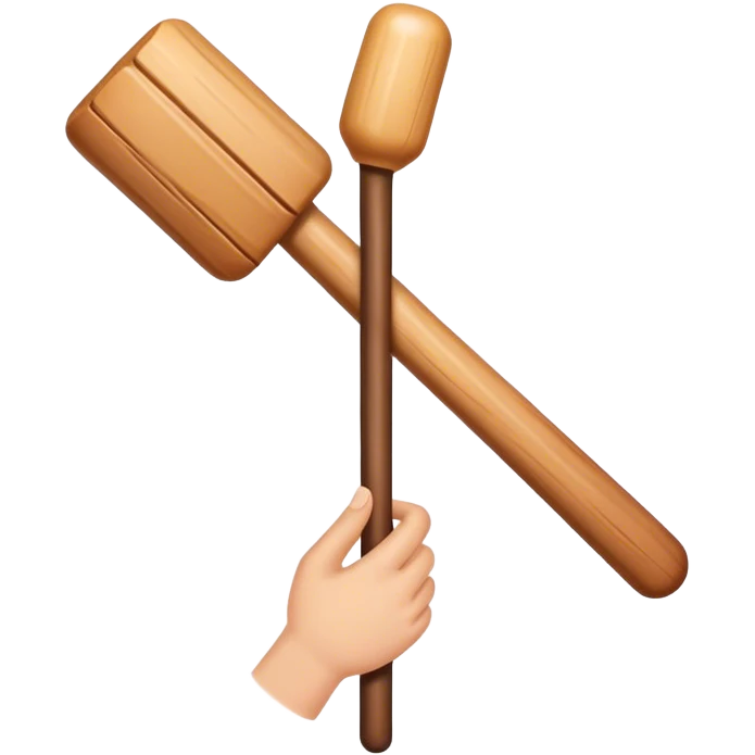 Hand holding Woodstick emoji
