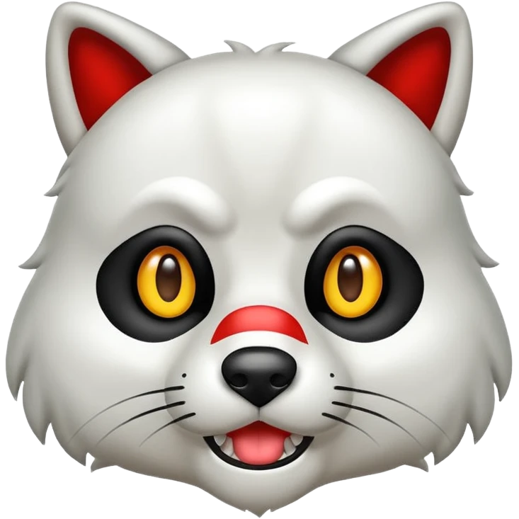 Lobo blanco con la lengua para afuera  emoji