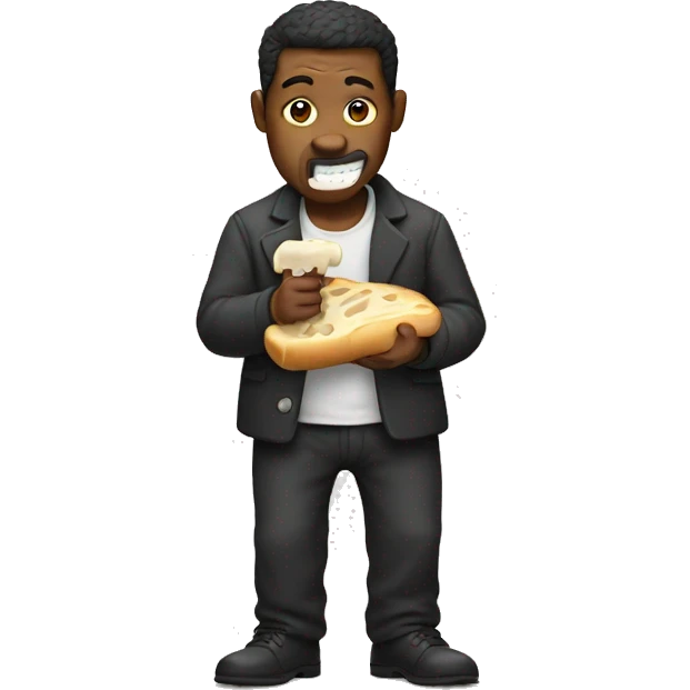 A man eats a bone emoji
