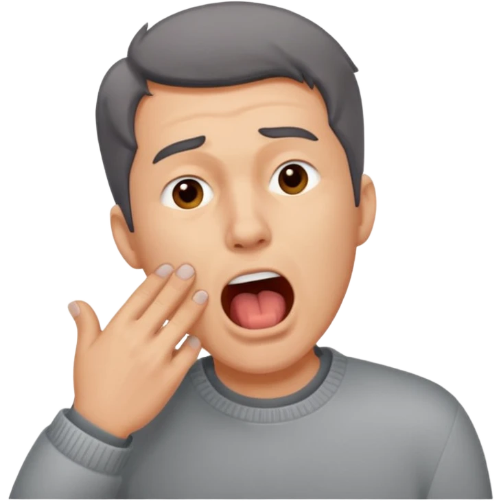 yawning  man in sweater emoji