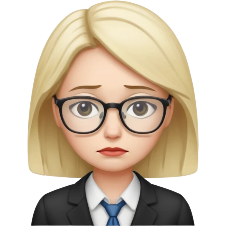 female office worker sad face emoji