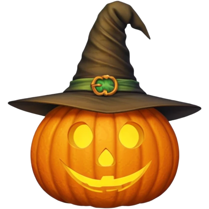pumpkin with witch hat  emoji