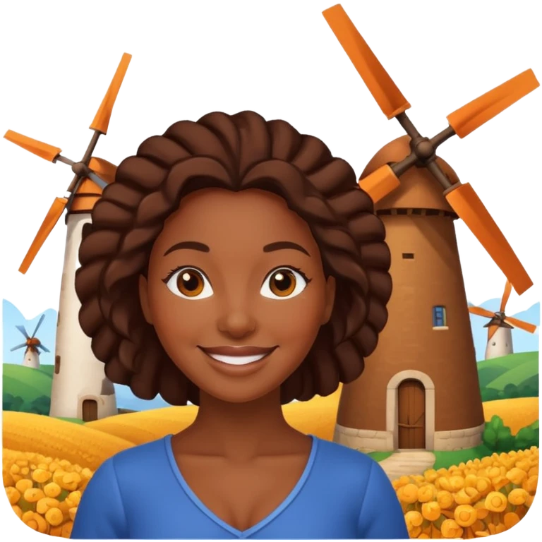 black woman  with Windmills emoji