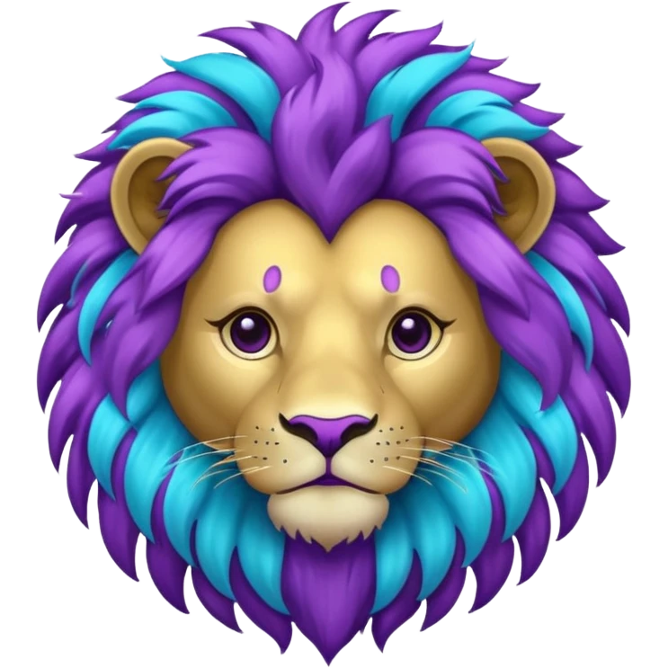 glitter purple and cian lion emoji