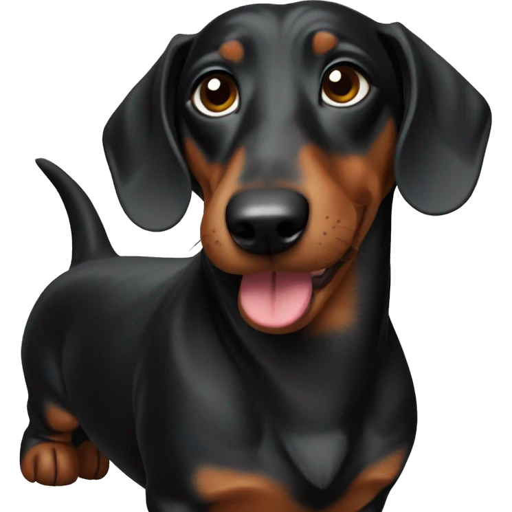 Black dachshund  emoji