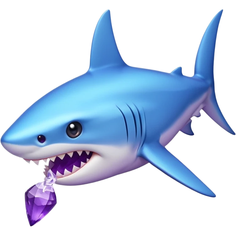 Blue shark bites an amethyst  emoji