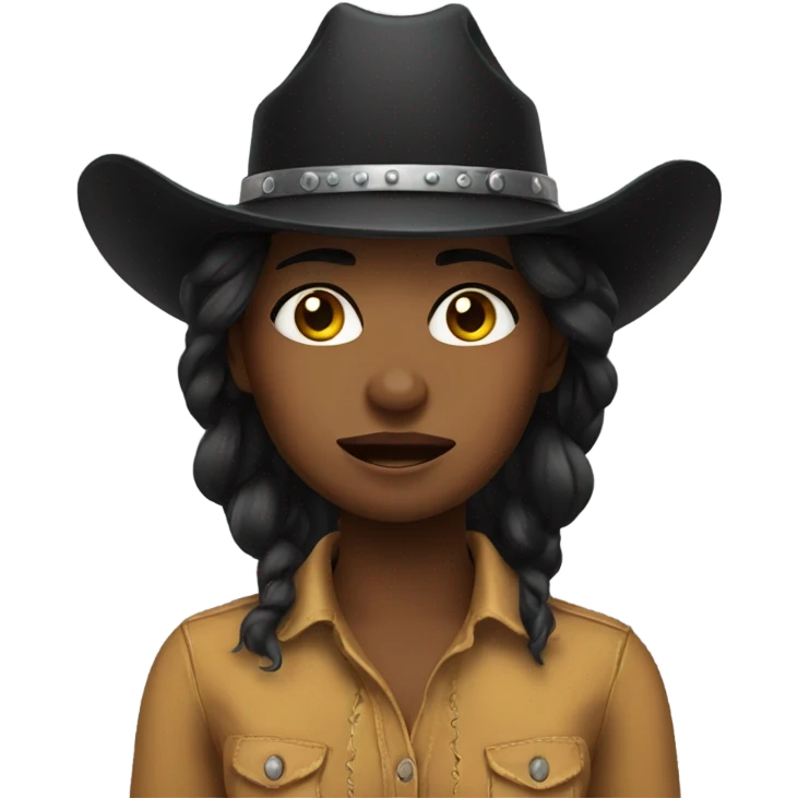 crying black cowgirl  emoji