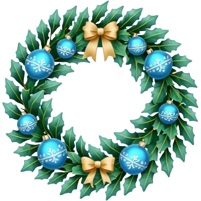 Simple and sweet Christmas wreath with light blue details emoji
