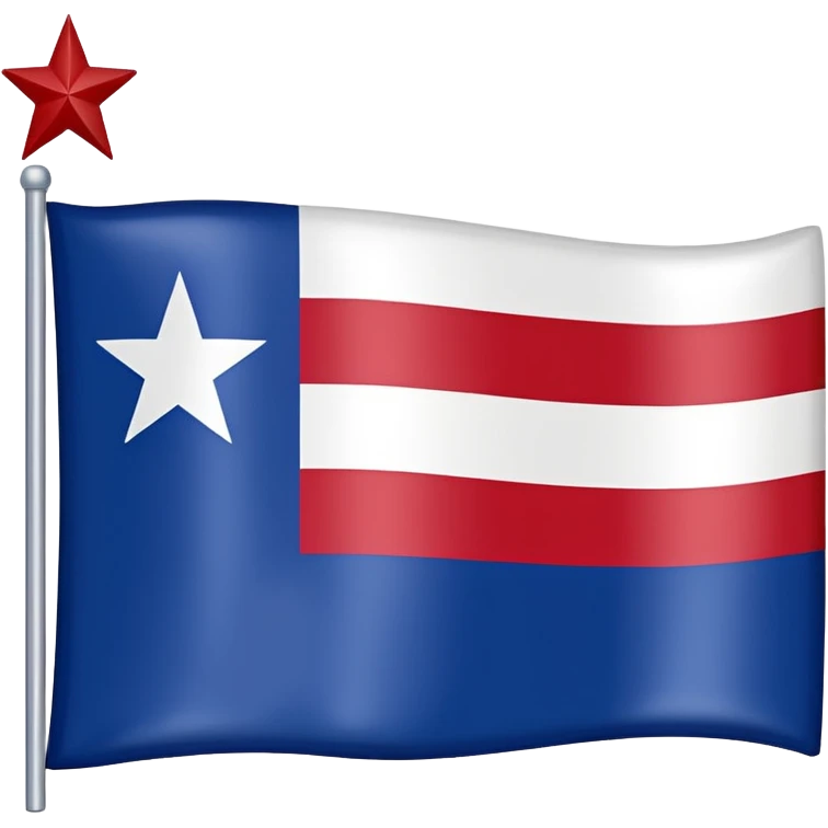 An emoji of the Texas state flag/ a mini American with one star and one white stripe and on red stripe emoji
