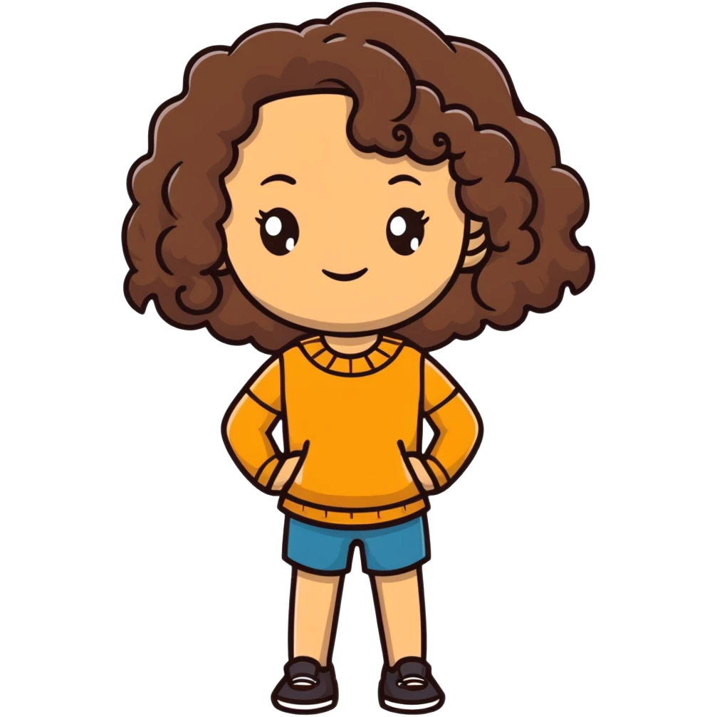 tan girl with long curly dark brown hair emoji