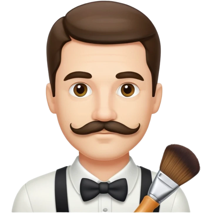Guy with side part and brush mustache  emoji