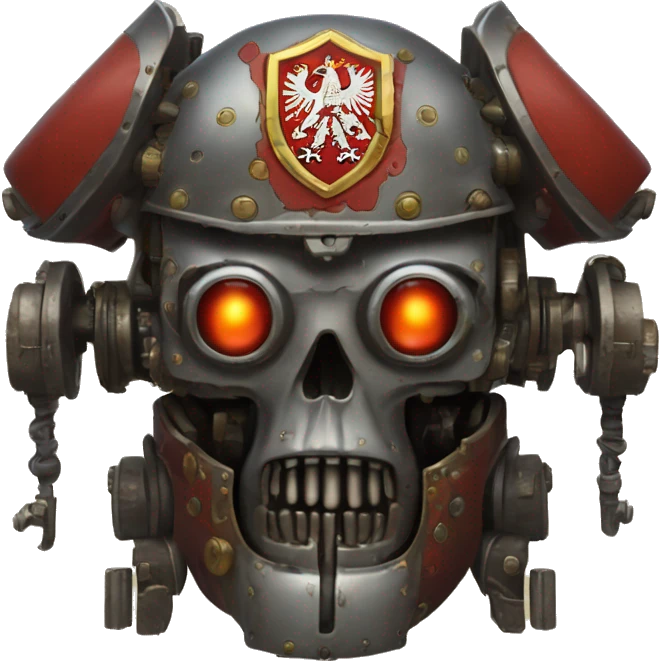 adeptus mechanicus head featuring Russian coats of arms emoji