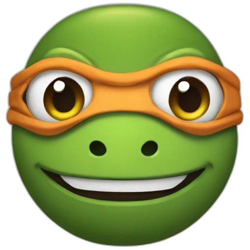 Ninja turtle with small moustache emoji