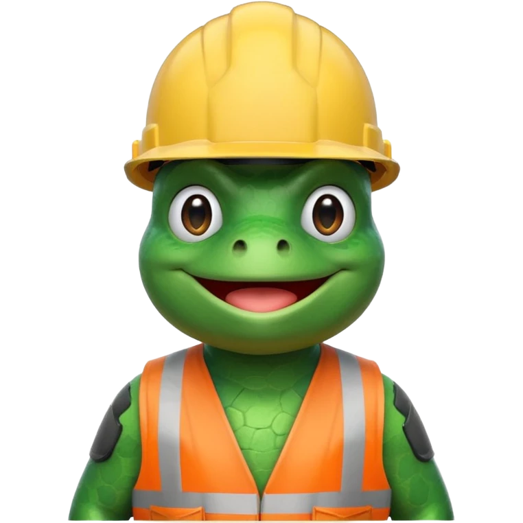 bufo (the meme frog) with construction helmet, emoji style please emoji
