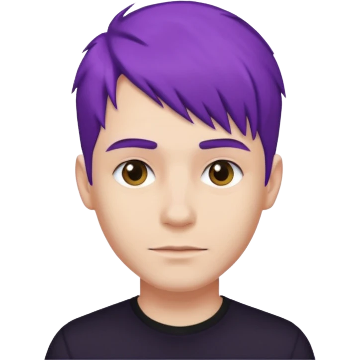 man with purple hair and black shirt emoji