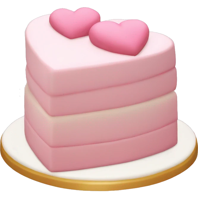 Light Pink heart birthday cake emoji