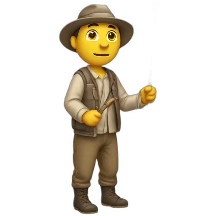 Homme qui tien une canne à pêche emoji