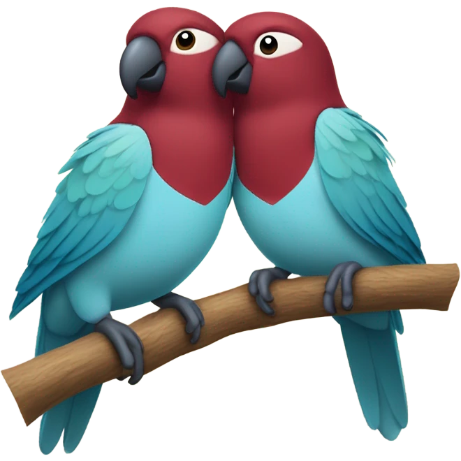 Burgundy Love birds emoji