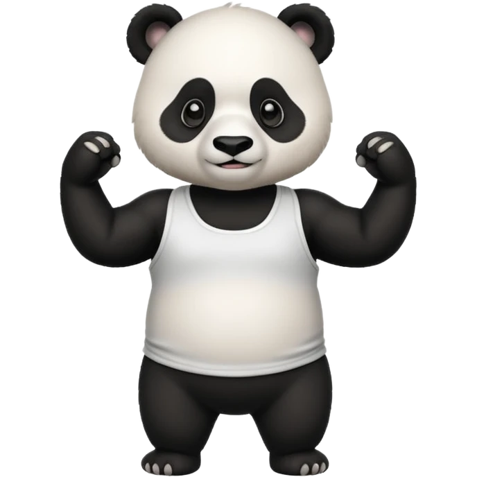 flexing panda bear with tanktop emoji